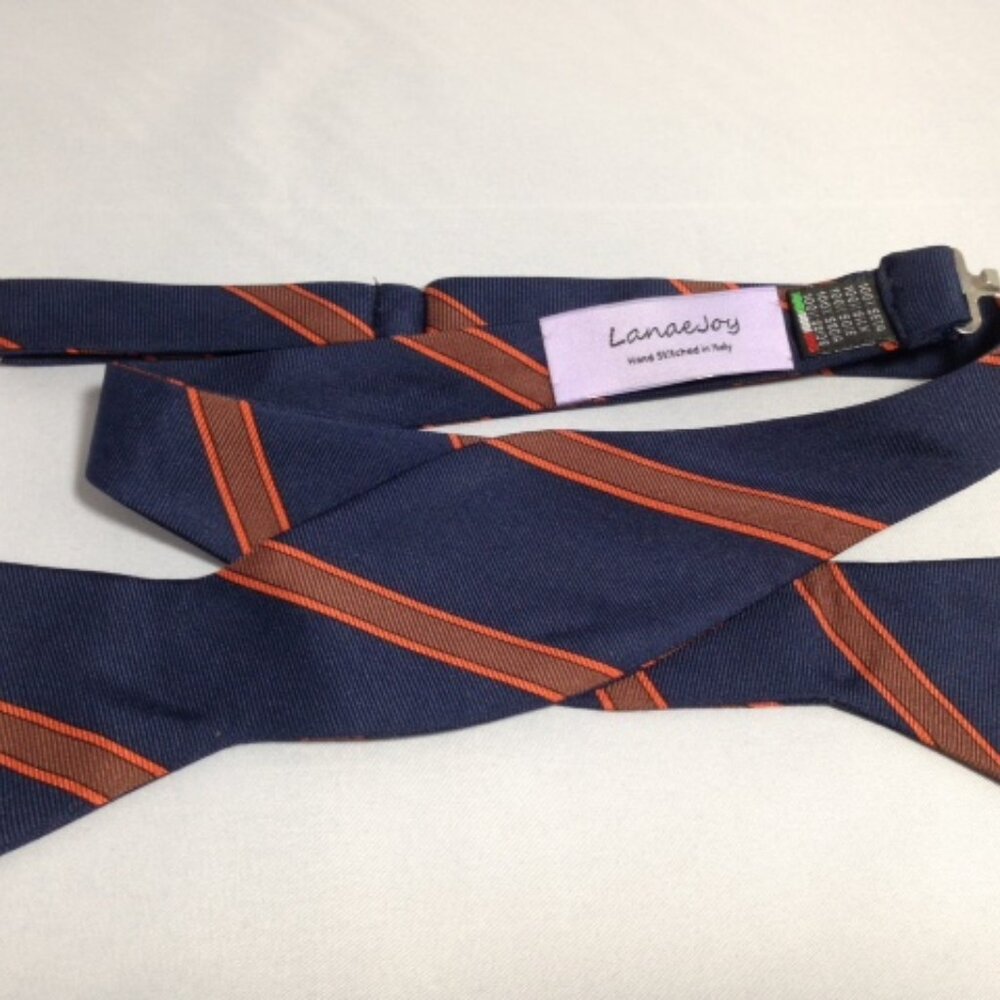 NEW Lanae Joy Silk Adjustable Bow Tie Bowtie / Blue Orange / Privat…
